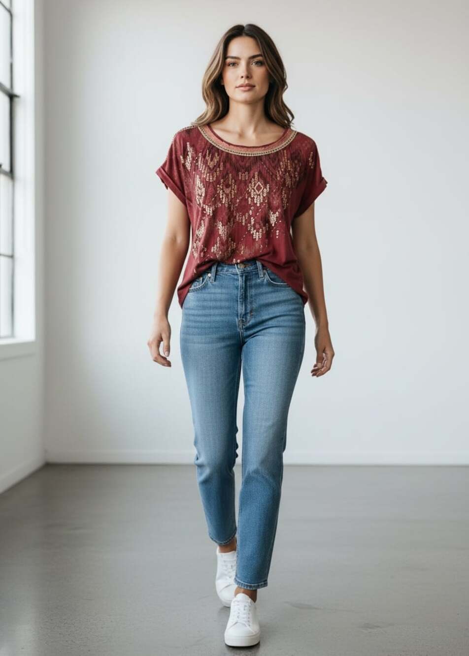 Miss Me Embellished Beaded T-Shirt